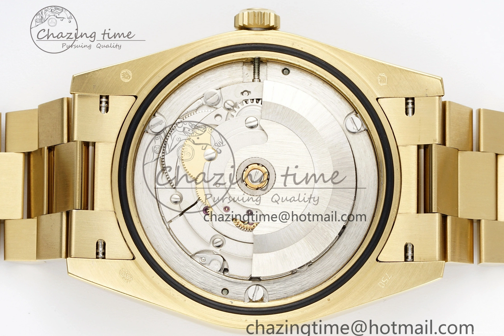 AAA Replica Watches 904L A2836 Green Gain Bracelet EasyMatch YG on V Roman 40 JDF DayDate Dial Markers Weight Steel 1822 President 0109